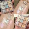 Full Pearlescent Eyeshadow Palette Sparkling Sequin Earth Blue Purple Shimmer Highlight Metallic Eye Shadow Glitter Eye Pigments