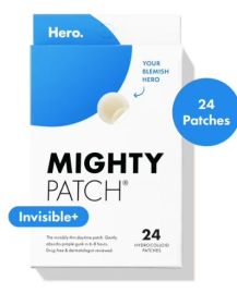 Mighty Patch by Hero Cosmetics Invisible+ Acne Treatment Pimple Patches with Hydrocolloid, 24 Count
