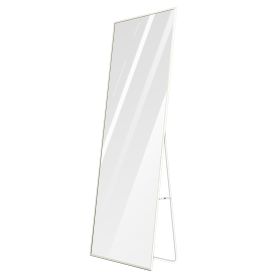 Full Length Mirror 63x18.9in Aluminum Alloy Wall Mirror Free Standing Floor Mirror Hanging Leaning Against Wall for Dressing Bedroom Living Room (Option: 50_160cm_white)