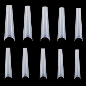 500Pcs False Nail Tips C Curve Half Cover French Nails Extra Long Fake Finger Nails For Nail Art Salons Home DIY 10 Sizes (Option: natural)