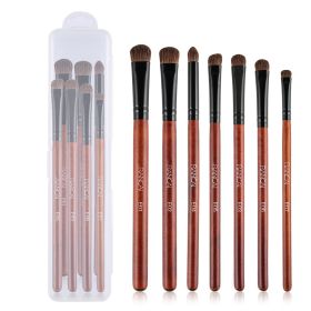 Eye Makeup Brushes 7pcs Essential Eyeshadow Brushes Kit with Soft Synthetic Hairs & Wood Handle for Eyeshadow, Blending, Eyebrow, Eyeliner (Type: 7pcs+Transparent box, Color: Red)
