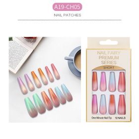 24pcs Long False Nails Rainbow Coffin Fake Nails Full Cover Nails Extension Ballerina Nail Coffin DIY Manicure Tools (Color: Green)