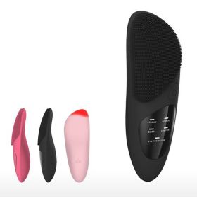 5 Mode Silicone Facial Cleanser (Color: Black)