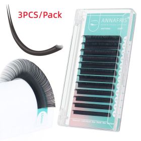ANNAFRIS 3PCS/Pack Ellipse Flat Eyelashes Extension Natural Soft Matte Black Faux Mink Individual False Lashes Split Tips Light Eye Lashes Extens (Length: 8-15mm Mix, Curl & Thickness: 0.20 D)